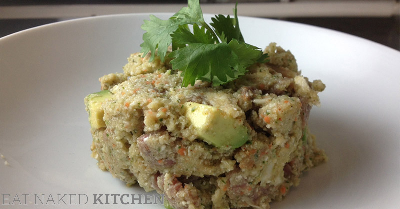 Raw Cauliflower Couscous with Beef Carpaccio [30 Days in the Raw, Day 5]
