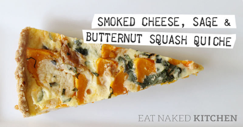 Smoked cheese, sage and butternut squash quiche